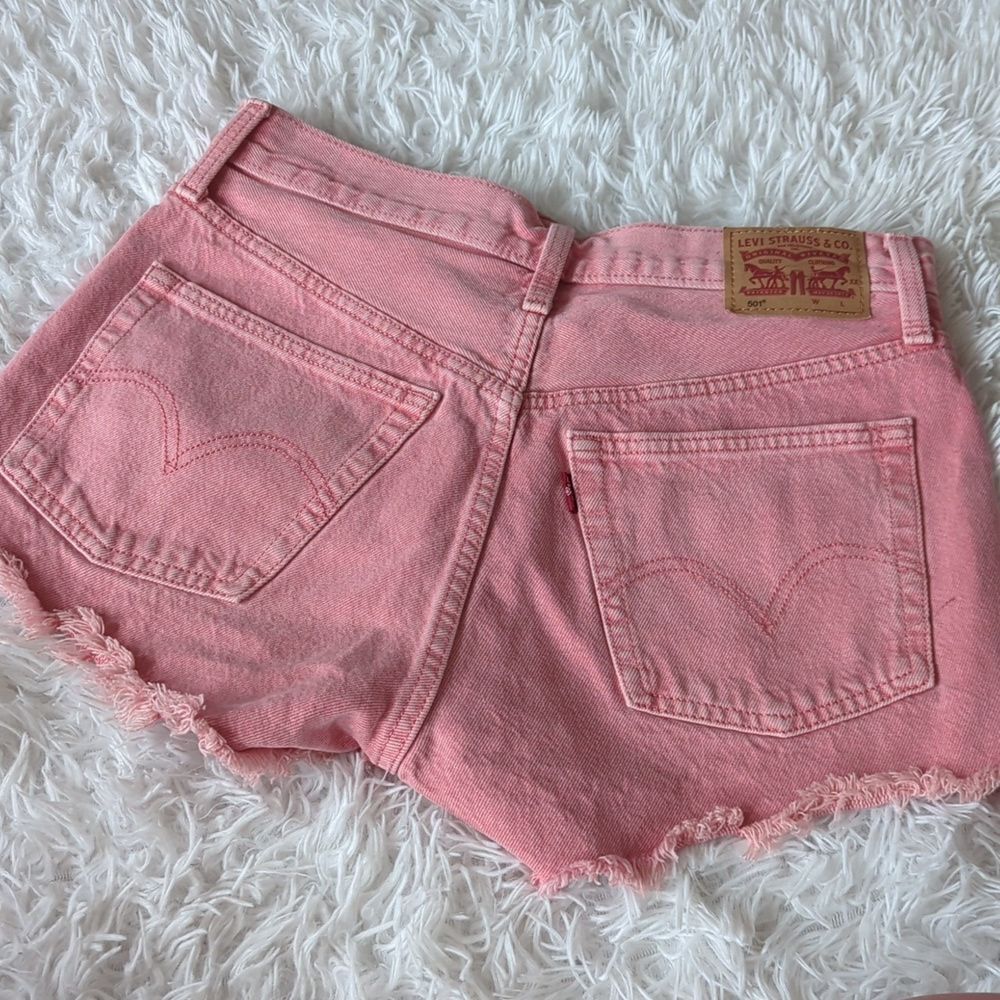 Levi's Pink Denim Cutoff Shorts